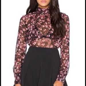 Bcbggenration mock neck blouse / LARGE